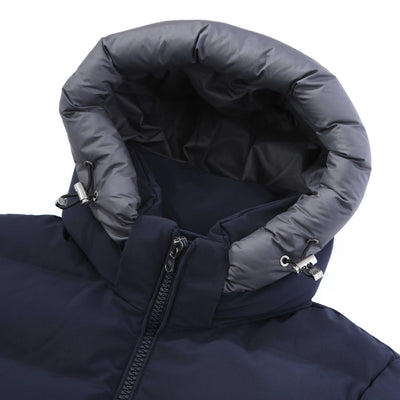 Sandbanks Banks Puffer Jacket in Navy Hood