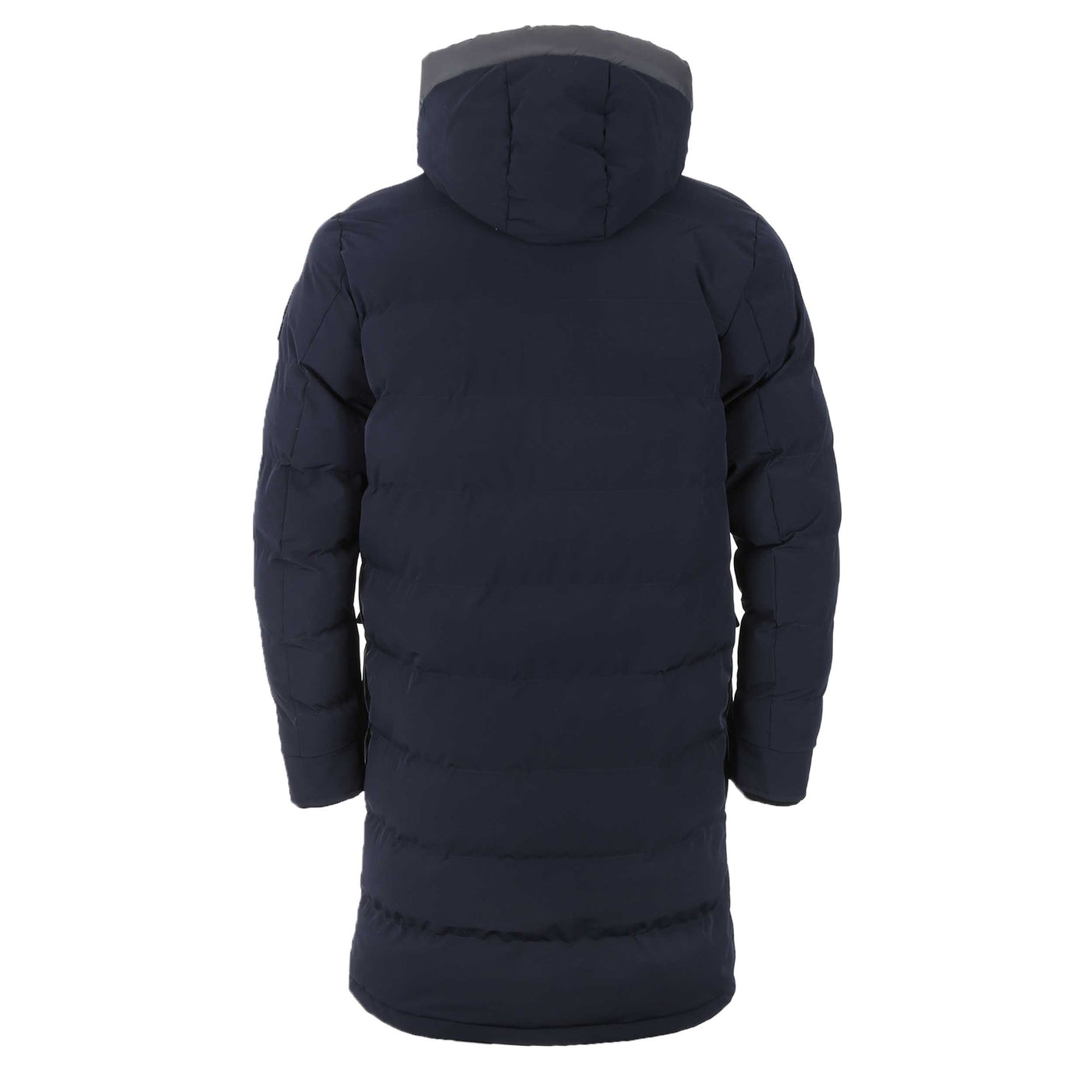 Sandbanks Branksome Long Puffer Jacket in Navy Back