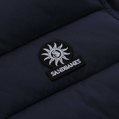 Sandbanks Frontier Micro Puffer Gilet in Navy Logo