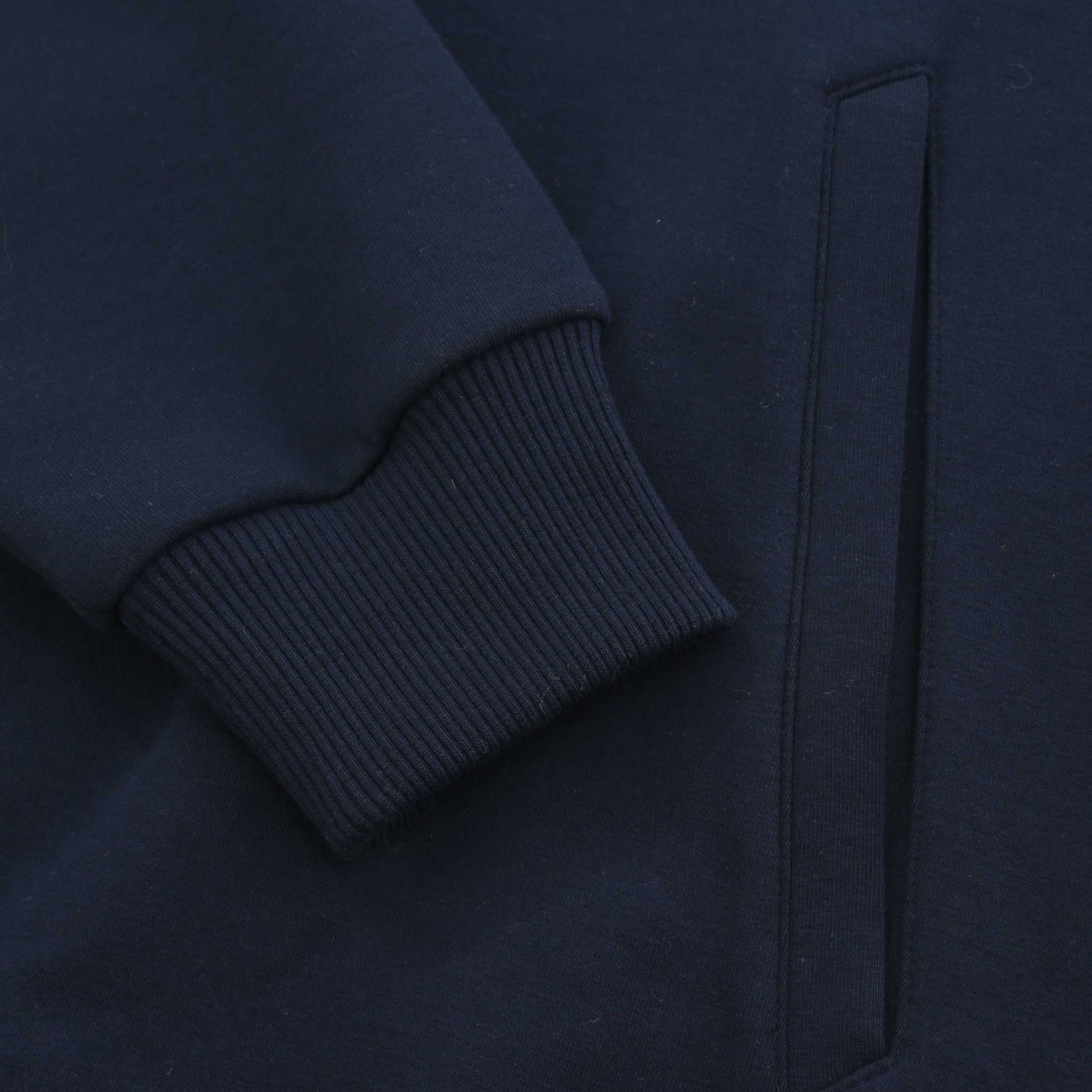 Sandbanks Interlock 1/4 Zip Sweatshirt in Navy Cuff