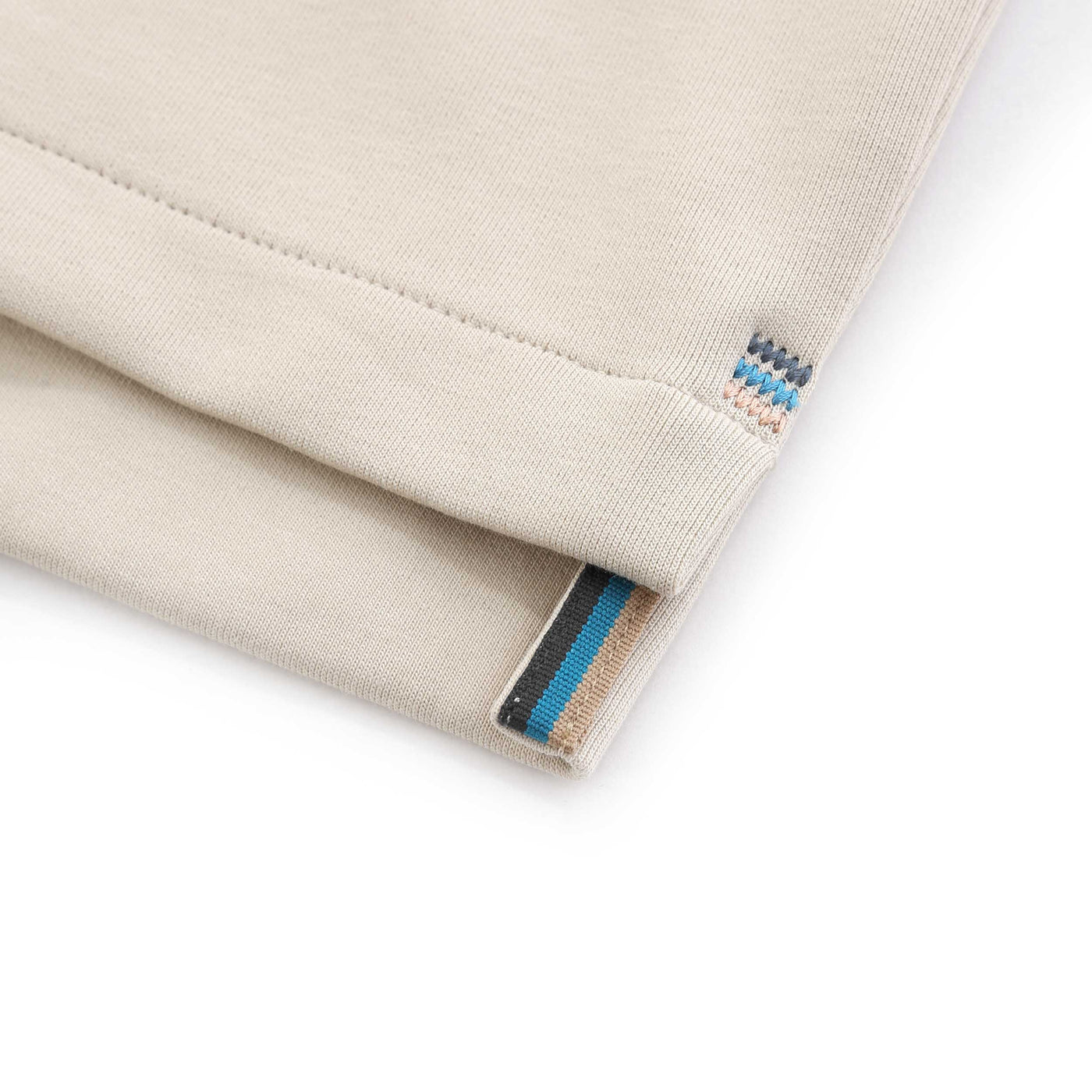 Sandbanks Interlock 1/4 Zip Sweatshirt in Stone Detail