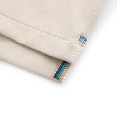Sandbanks Interlock 1/4 Zip Sweatshirt in Stone Detail