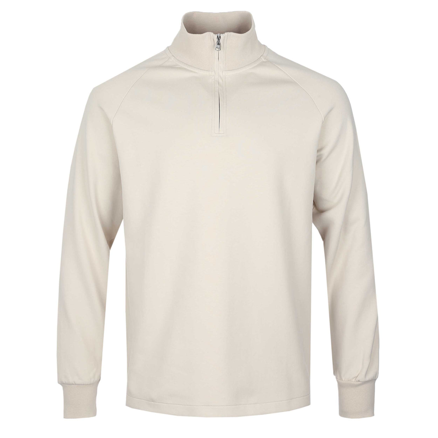 Sandbanks Interlock 1/4 Zip Sweatshirt in Stone
