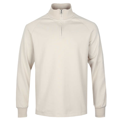 Sandbanks Interlock 1/4 Zip Sweatshirt in Stone