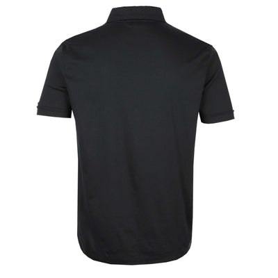 Sandbanks Interlock Full Button Polo Shirt in Black Back