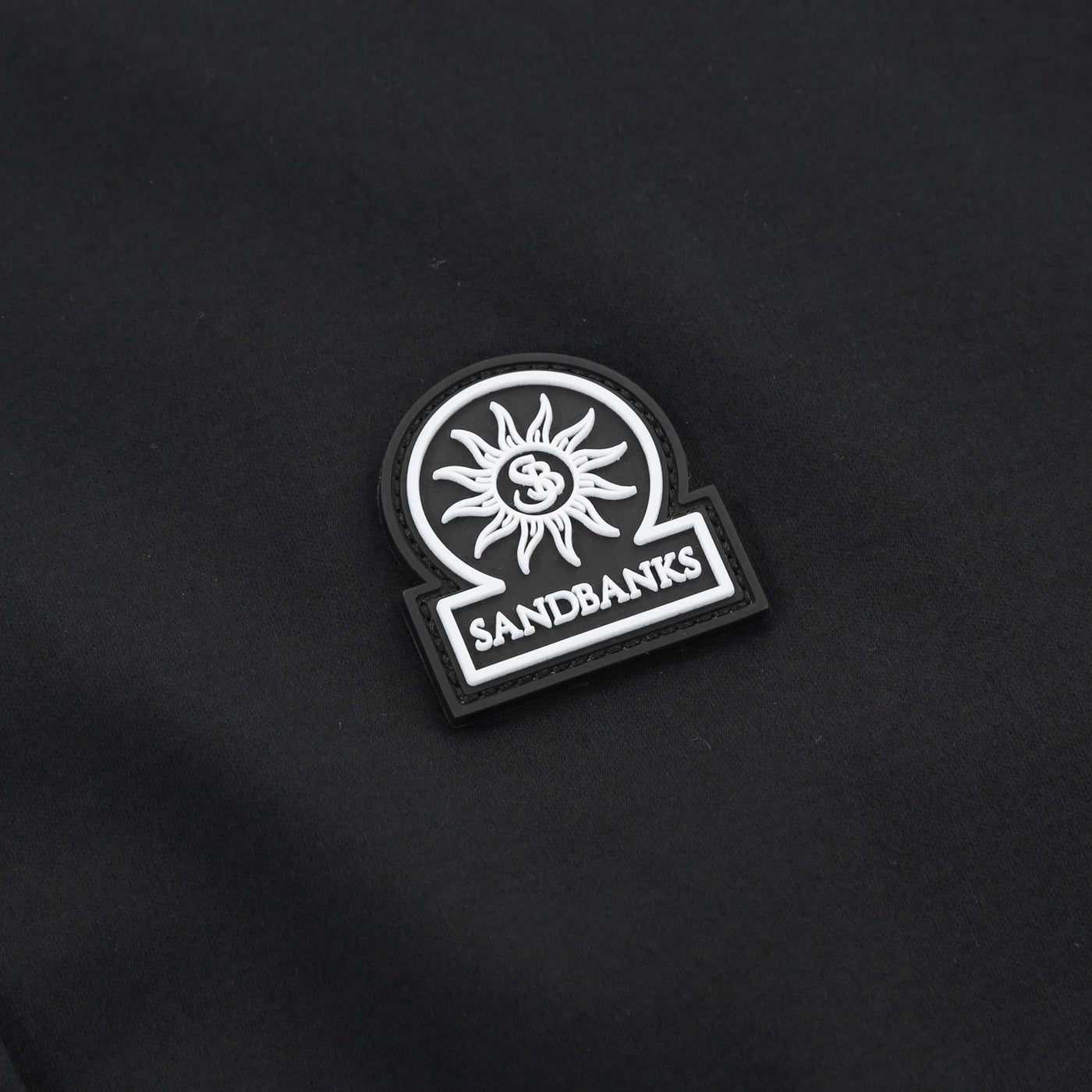 Sandbanks Interlock Full Button Polo Shirt in Black Logo