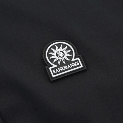 Sandbanks Interlock Full Button Polo Shirt in Black Logo