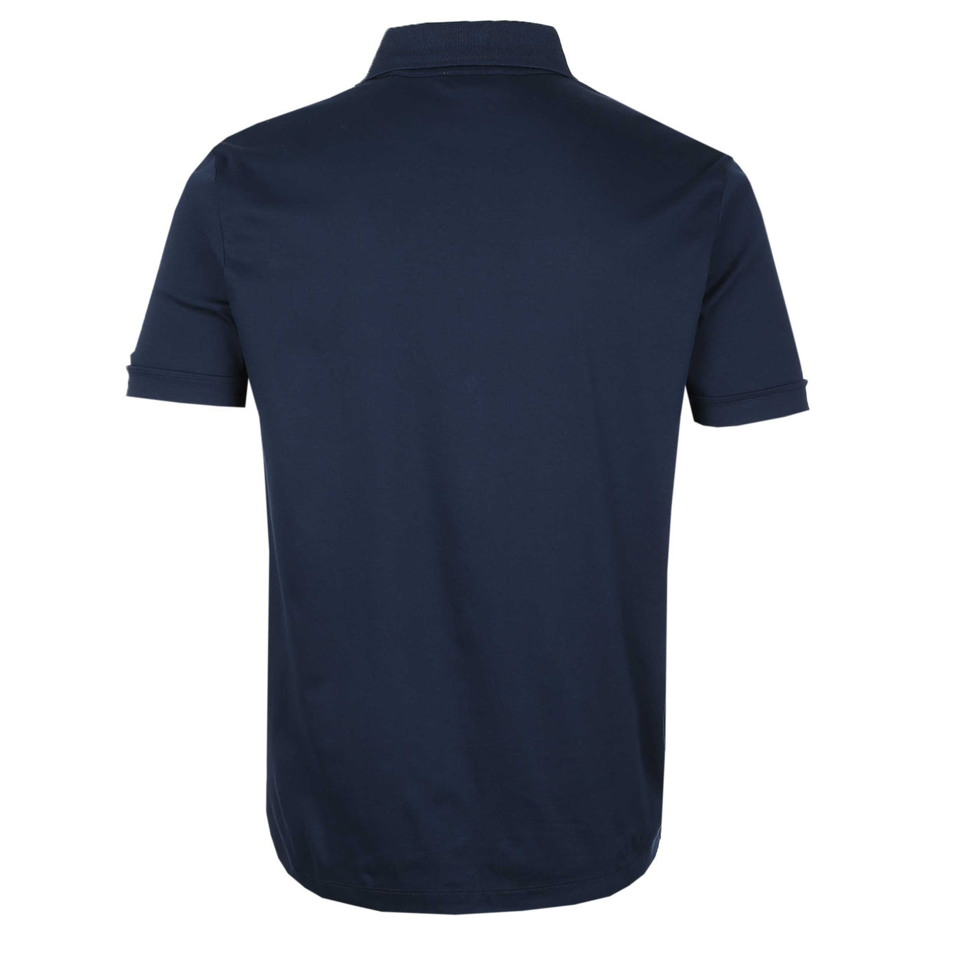 Sandbanks Interlock Full Button Polo Shirt in Navy Back