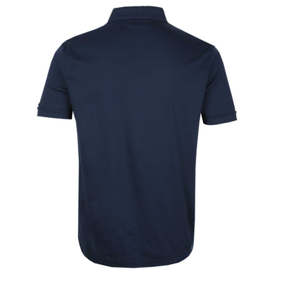 Sandbanks Interlock Full Button Polo Shirt in Navy Back