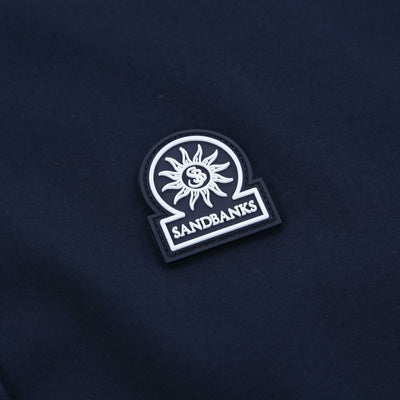 Sandbanks Interlock Full Button Polo Shirt in Navy Logo