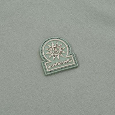 Sandbanks Interlock Full Button Polo Shirt in Sage Logo