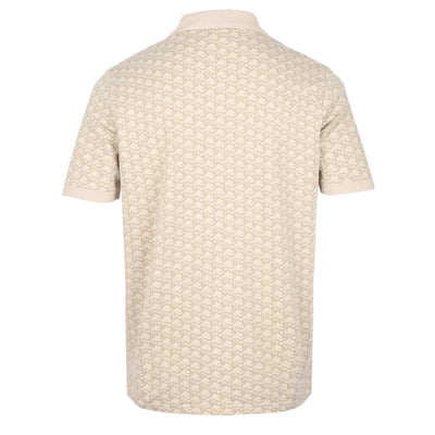 Sandbanks Jacquard Monogram Knitted Polo Shirt in Sand Back