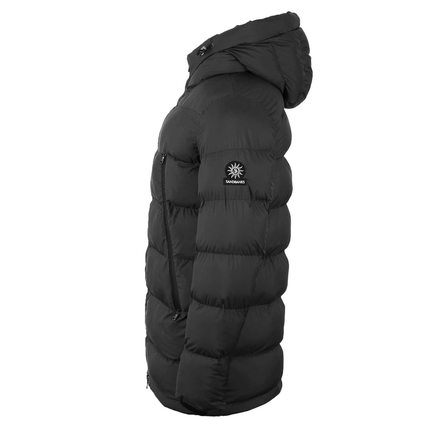 Sandbanks Ravine Mid Puffer Jacket in Black Side