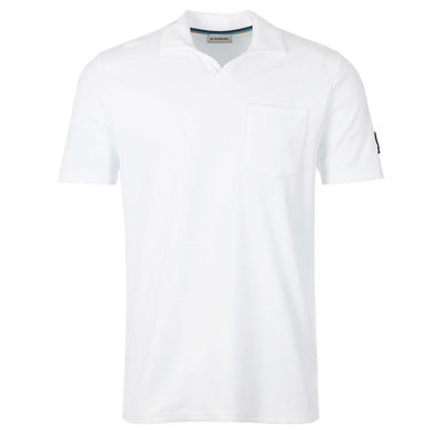 Sandbanks Resort Terry Towelling Polo Shirt in White