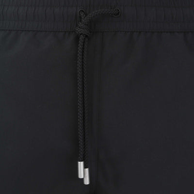 Sandbanks Retro Swim Shorts in Black Drawstring