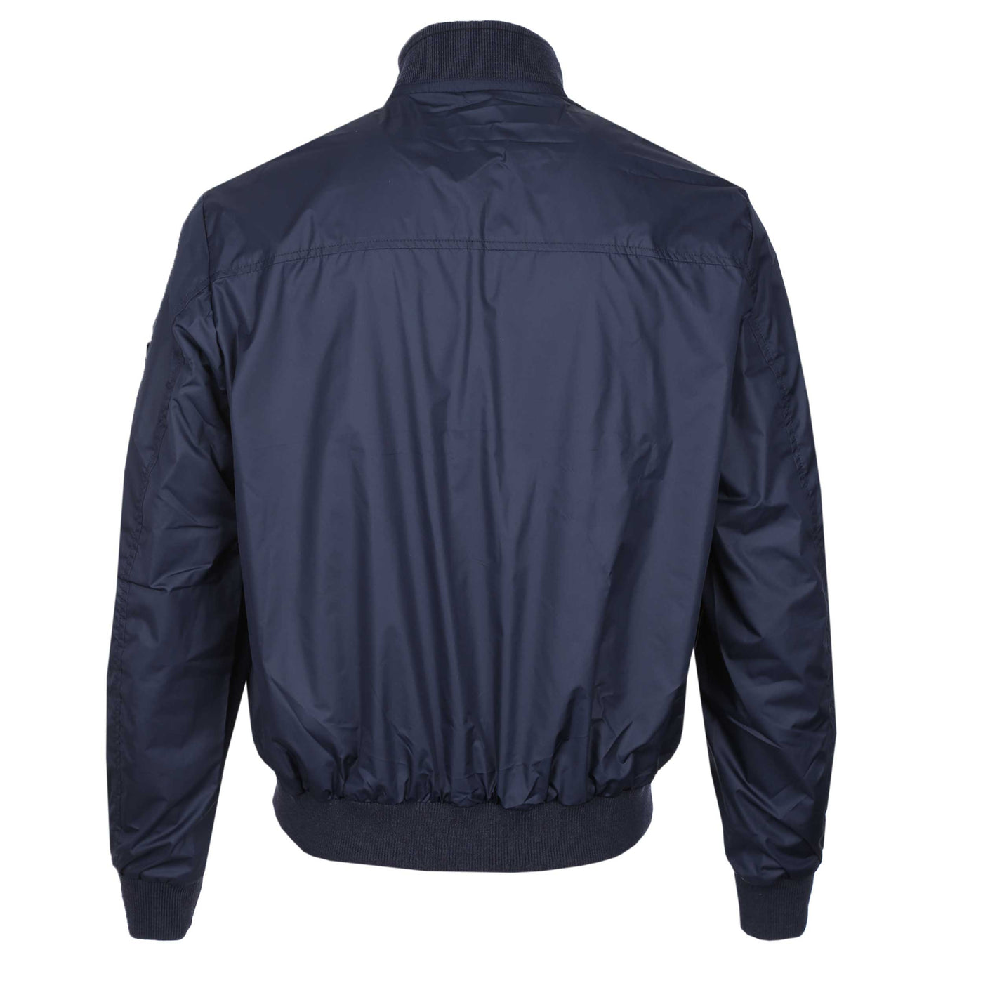 Sandbanks Reversible Nylon Funnel Bomber Jacket in Navy Back