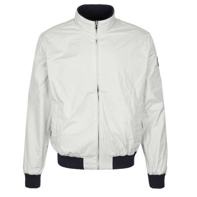 Sandbanks Reversible Nylon Funnel Bomber Jacket in Navy Stone Side