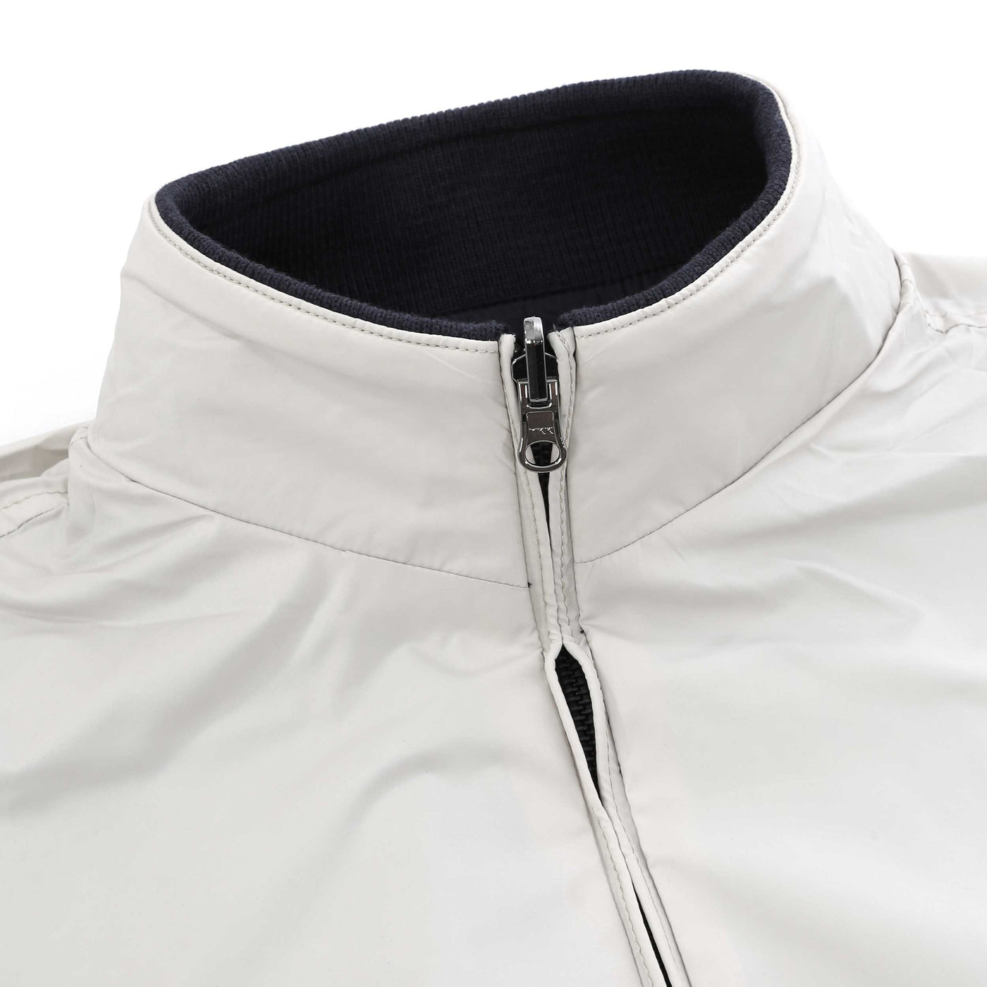 Sandbanks Reversible Nylon Funnel Bomber Jacket in Navy Zip