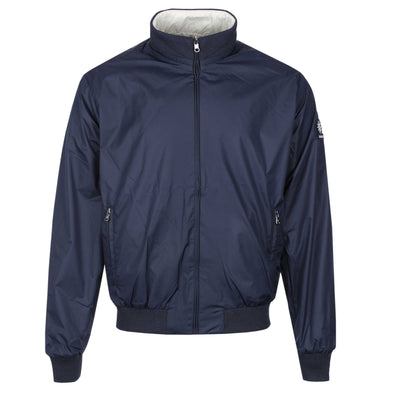 Sandbanks Reversible Nylon Funnel Bomber Jacket in Navy