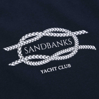 Sandbanks Yacht Club T Shirt in Navy Chest Logo