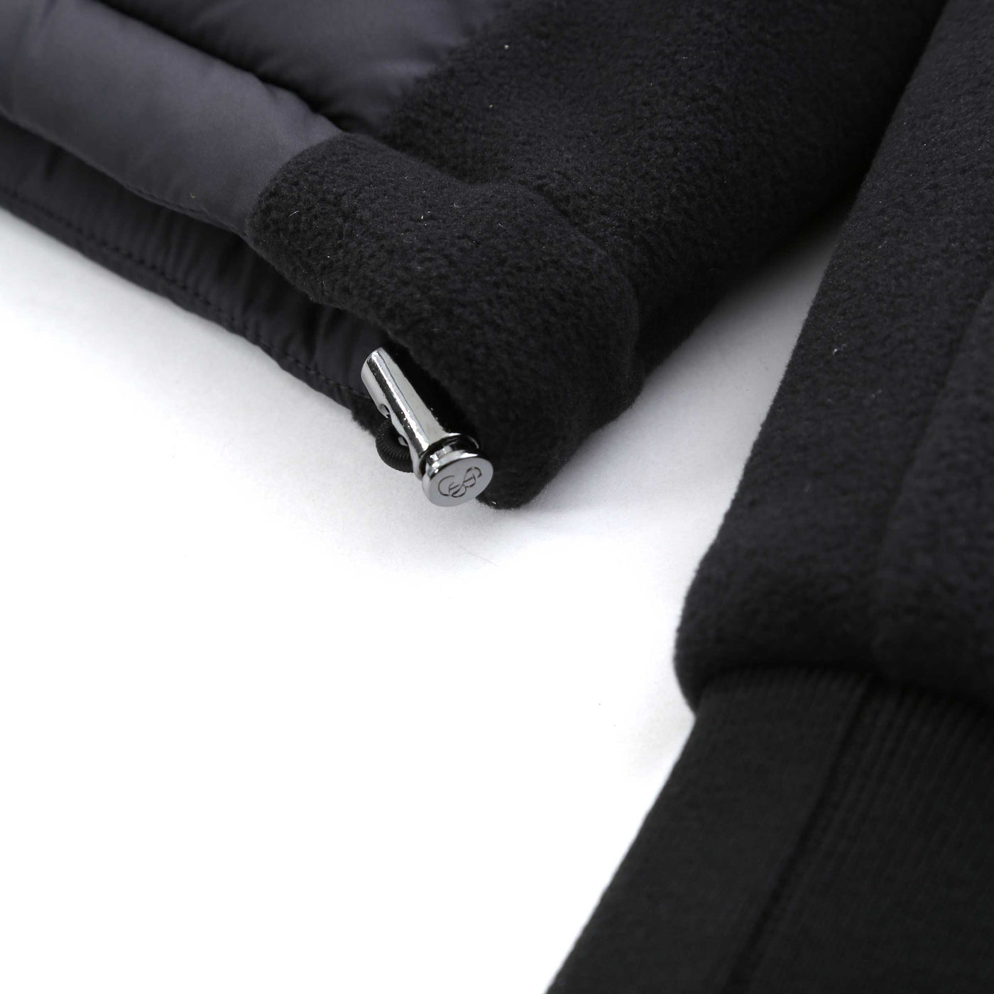 Sandbanks Outlander Polar Fleece Hooded Hybrid Jacket in Black Detail