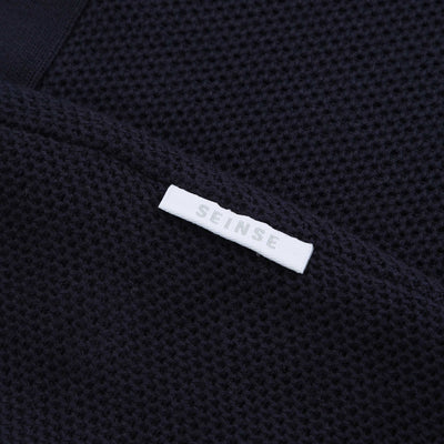 Seinse Button Through Cardigan in Navy Logo