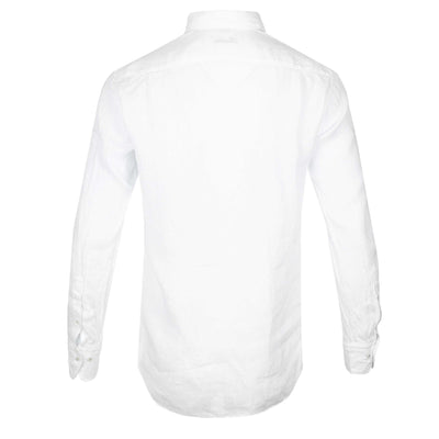 Stenstroms Fitted Body Linen Shirt in White Back