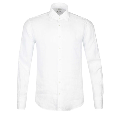 Stenstroms Fitted Body Linen Shirt in White