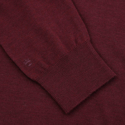 Thomas Maine Crew Neck Knitwear in Burgundy Logo