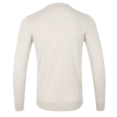 Thomas Maine Crew Neck Knitwear in Cream Back