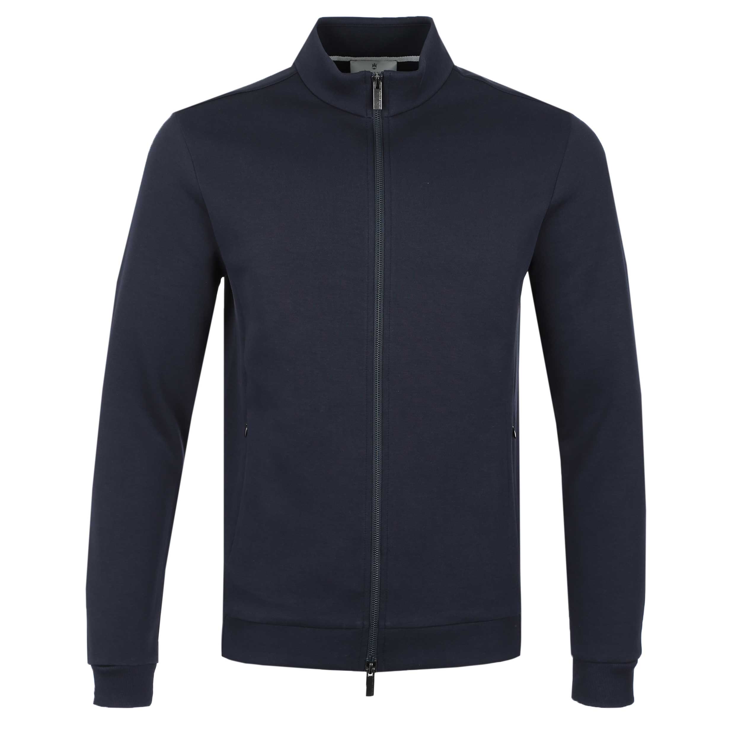 Thomas Maine Interlock Full Zip Sweatshirt in Navy