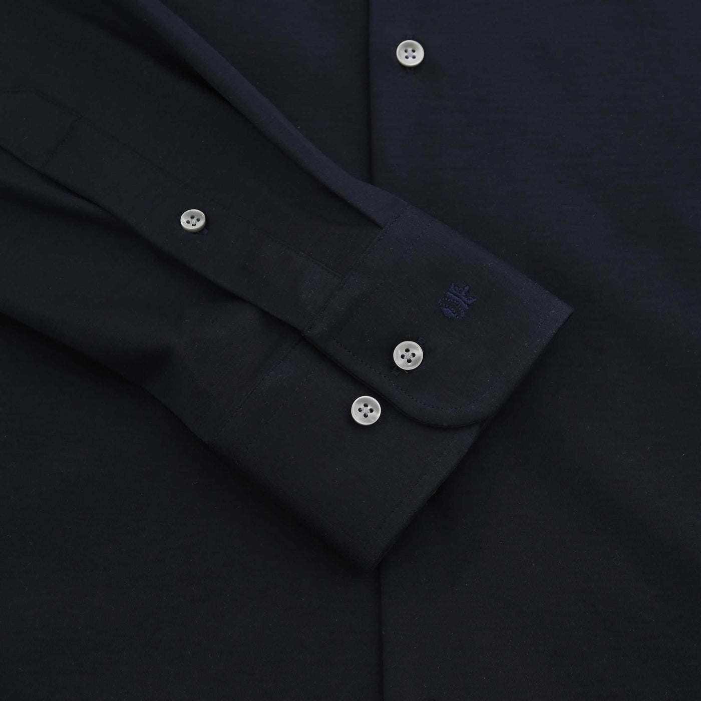 Thomas Maine Roma Modern Stretch Shirt in Navy Sleeve