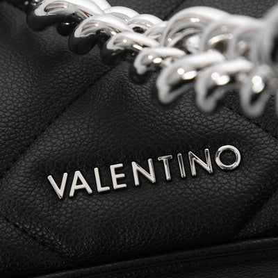 Valentino Bags Cold RE Ladies Shoulder Bag in Black Logo & Chain