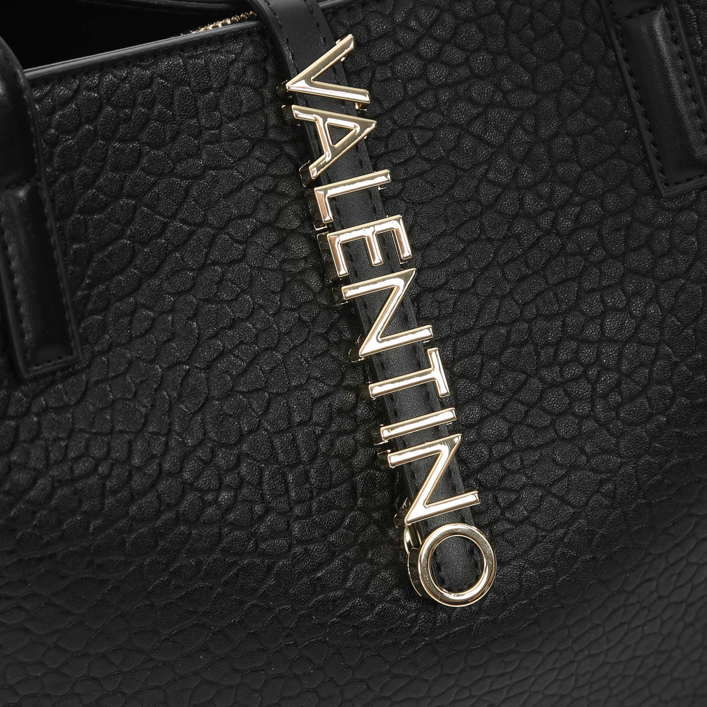 Valentino Bags Zeno Ladies Shopper Bag in Black Logo Strap