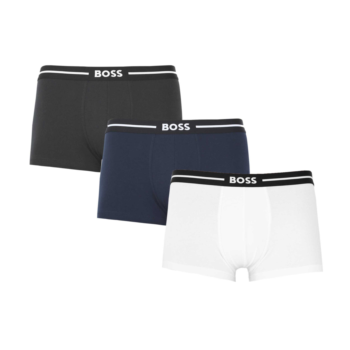 BOSS Trunk 3P Bold Underwear in Black, Navy & White