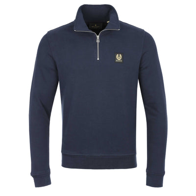 Belstaff Quarter Zip Sweat Top in Dark Ink