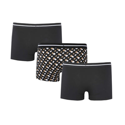 BOSS Trunk 3P Bold Design Underwear in Black with Gold Back