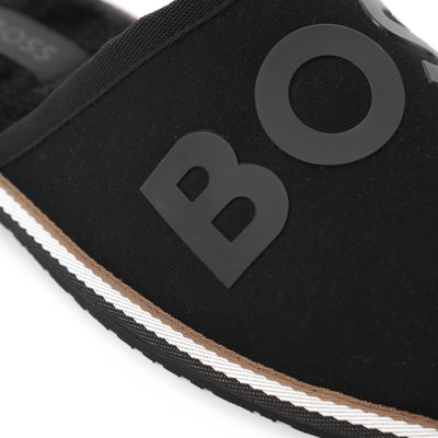 BOSS Home Slid mflg Slipper in Black Logo
