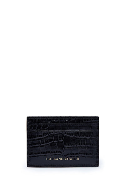 Holland Cooper Chelsea Ladies Card Holder in Black Croc