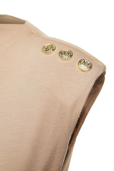 Holland Cooper Harper Bodysuit in Light Camel Detail