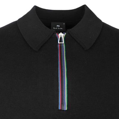 Paul Smith SS Polo Knitwear in Black Placket