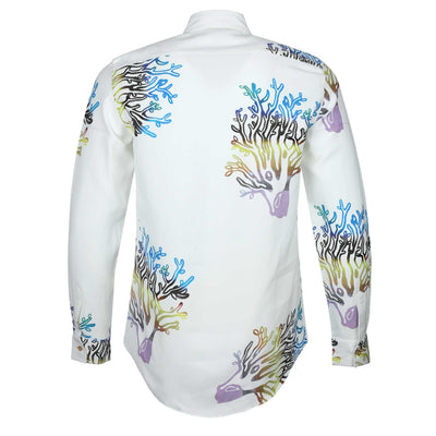 Paul Smith Coral Print Shirt in White Back