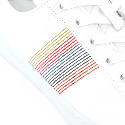 Paul Smith Embroidered Stripes Trainer in White Detail