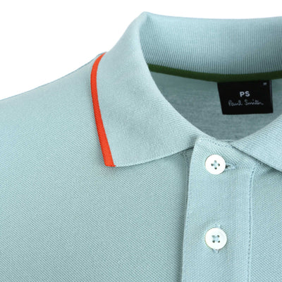 Paul Smith Zeb Badge Slim Fit Polo Shirt in Duck Egg Blue