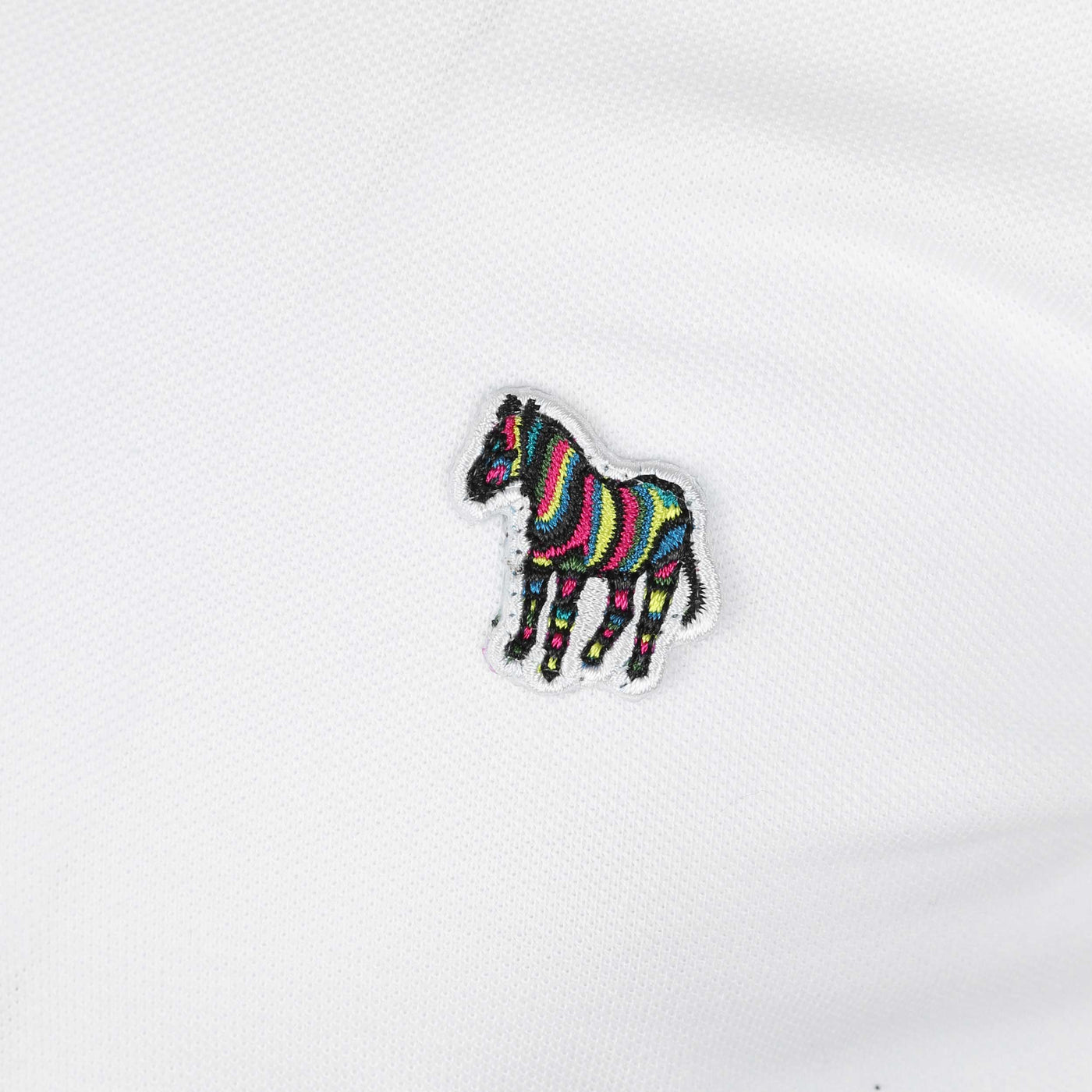 Paul Smith Zeb Badge Slim Fit Polo Shirt in White Logo Badge