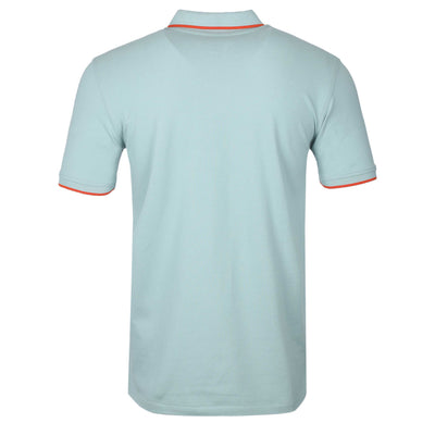 Paul Smith Zebra Badge Collar Trim Polo Shirt in Duck Egg Blue