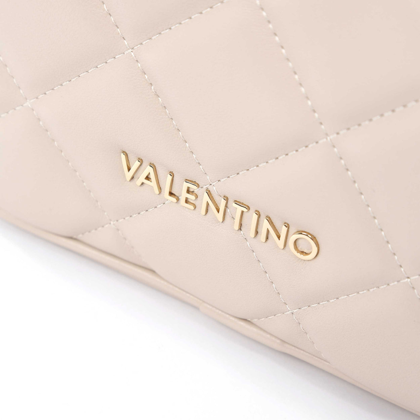 Valentino Bags Ocarina Cosmetic Case in Ecru Logo