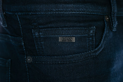 BOSS Delaware Jean in Dark Blue Denim Knit