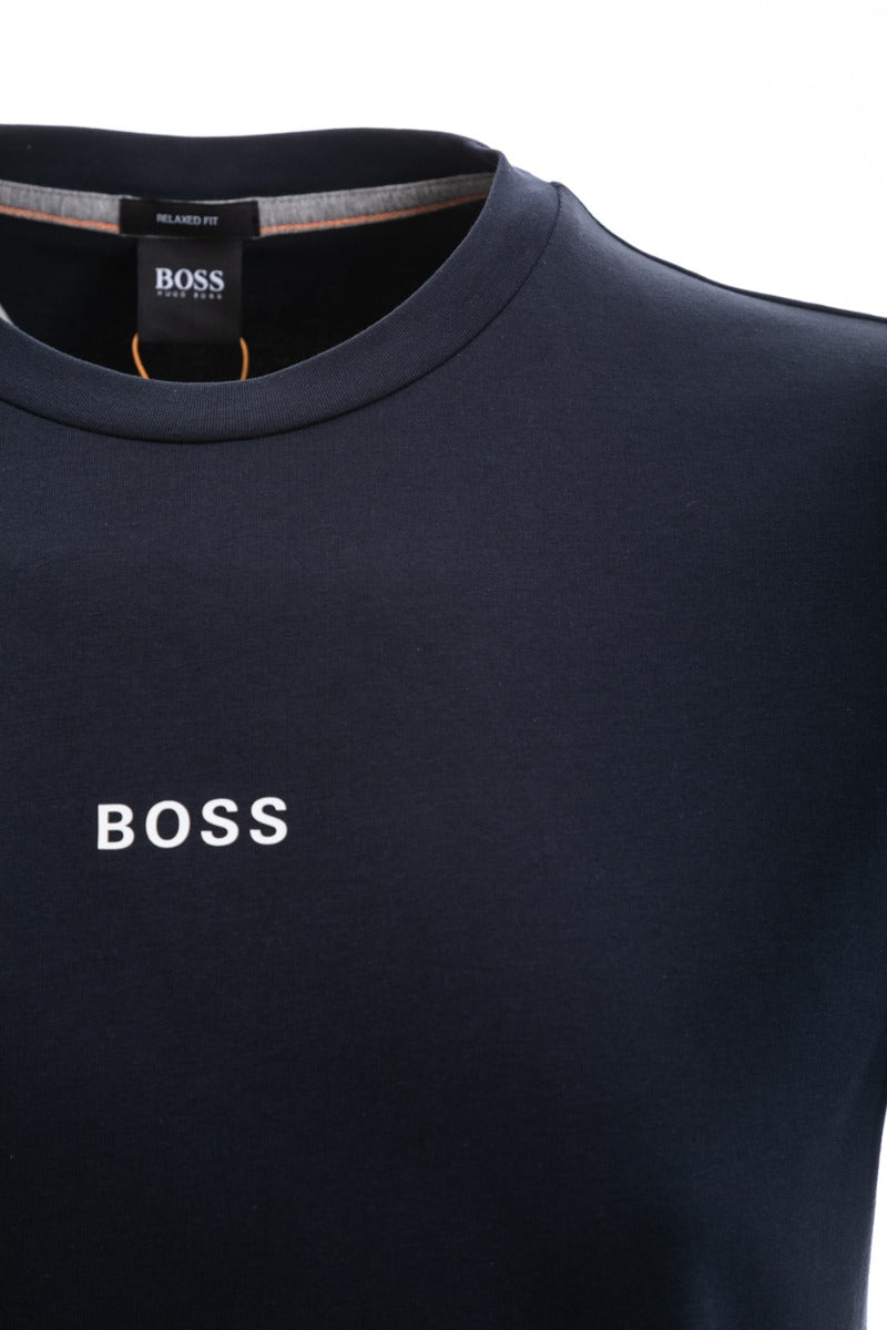 BOSS TChup 1 T Shirt in Dark Blue Shoulder