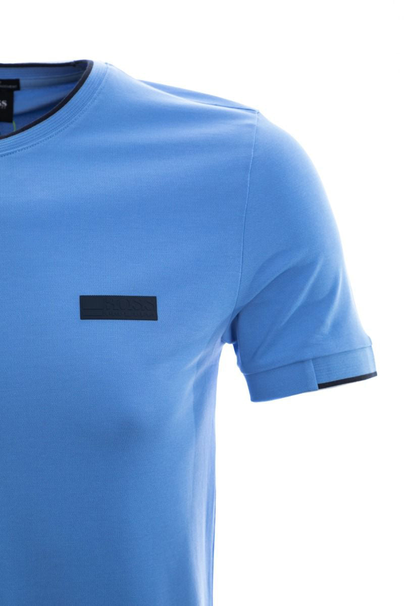 BOSS Tee Batch T Shirt in Sky Blue Shoulder